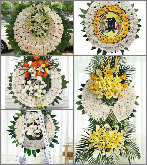 浙江省湖州长兴县画溪街道三新村花圈速递